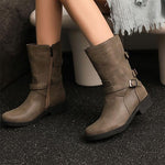 Women's Casual Buckle Flat Ankle Boots 28835101S