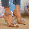 Women's Pointed Toe Crystal Embellished High Heel Sandals 02877890C