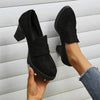 Women's Black Chunky Heel High Heels 13466073C