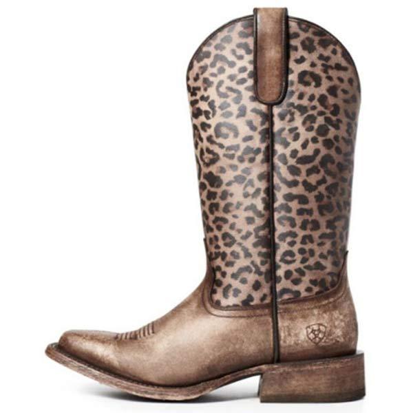 Women's Leopard Print Mid-Calf Riding Boots 00494590C