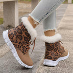 Women’s Leopard Print Plush Casual Snow Boots 38158373S