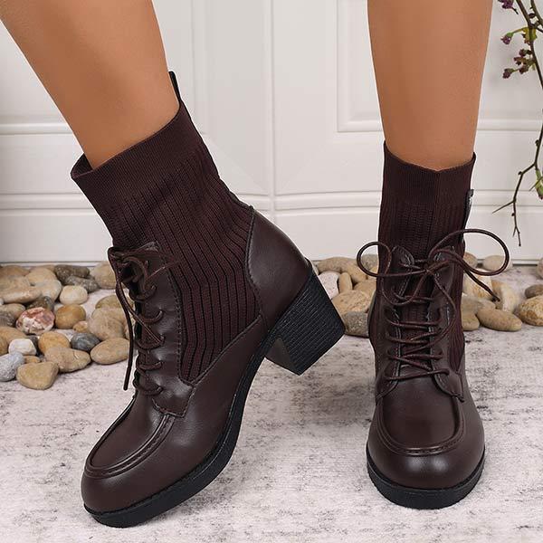 Women's Mid-Calf Sock Boots Martin Boots 57050039C