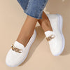 Women's Fashion Gold Chain Slip-on Fly Woven Sneakers 32082776C