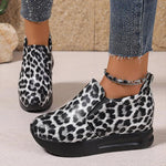 Women's Thick-soled Casual Leopard Print Sneakers 60665120S