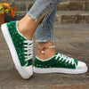 Women's Round-Toe Flat-Soled Lace-Up Sequined Casual Shoes 12179493C