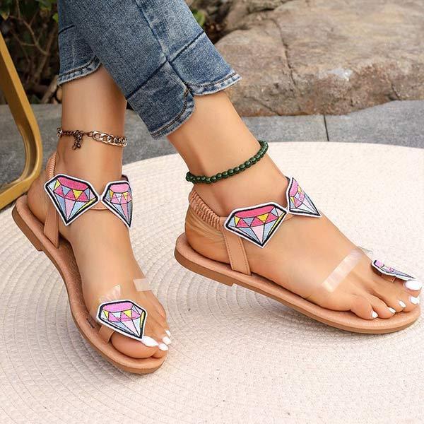 Women's Colorful Butterfly Flat Sandals 83973871C