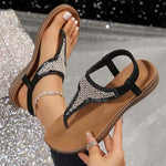 Women's Flat Anti-Slip Rhinestone Beach Sandals 75031450C