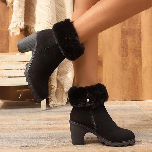 Women's Faux Fur-Lined Suede Ankle Boots 10982573C