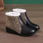 Women's Casual Wedge Leopard Ankle Boots 57686227S