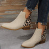 Women's Leopard Stitching Ankle Boots 90337009C