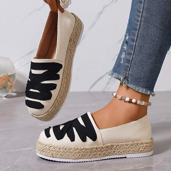 Women's Espadrille Platform Slip-On Shoes 08607482C