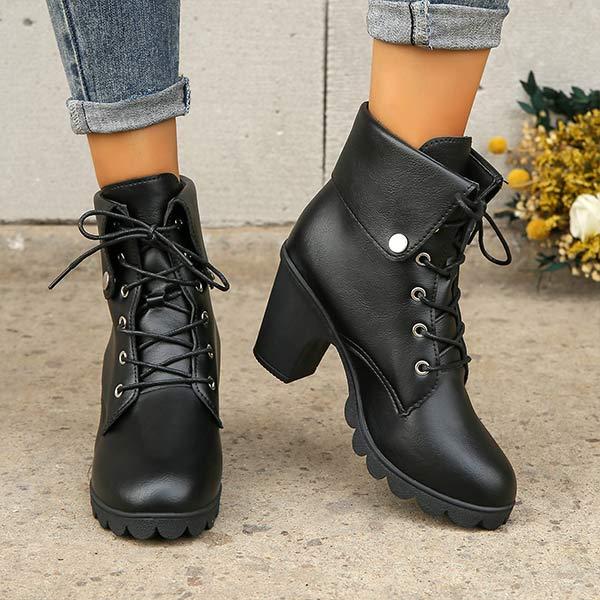 Women's Side Zipper High Heel Fashion Boots 69423828C