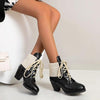 Women's Retro Knitted Chunky Heel Ankle Boots 26607757S