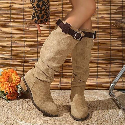 Women's Thick Heel Thigh-High Knight Boots 91300617C