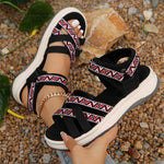 Women's Color Block Velcro Thick Sole Sandals 12058110C