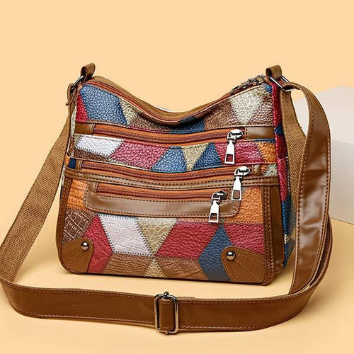 Women's Large-Capacity Patchwork Multi-Pocket Crossbody Shoulder Bag 95062939C