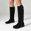 Women's Fashion Suede Tassel Buckle Knee-High Boots 96780666S