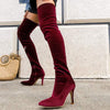 Women's Over-the-Knee Boots with Pointed Toe and Stretchy Fabric 98169640C