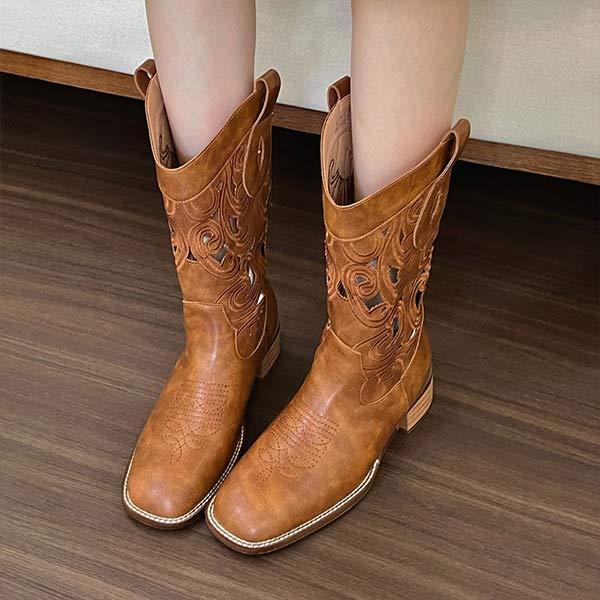 Women's Vintage Cutout Western Boots 57024514C