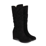 Women's Casual Elegant Lace Stitching Wedge Boots 04897938S