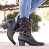 Women's Casual Rivet Decorated Block Heel Short Boots 99305697S