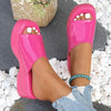 Women's Platform Peep Toe Wedge Slide Sandals 61491313C