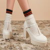 Women's Fashion Chunky Heel Buckle High Heel Shoes 78131557C