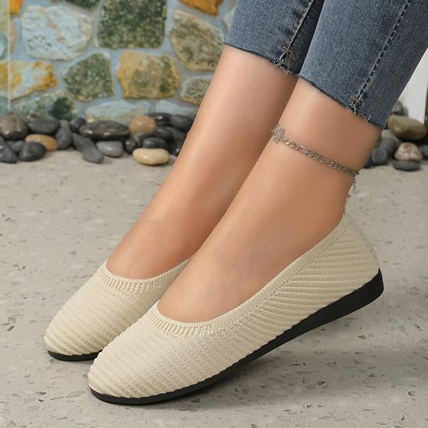 Women's Slip-On Shallow-Mouth Knitted All-Match Flats 38066777S