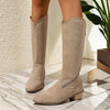 Women's Fashion Suede Side Zipper Boots 35392926S