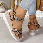 Women's Fashion Leopard Print Wedge Sandals 56004036S