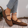 Women's Flat Fly Knitted Round Toe Retro Flat Shoes 16576743S