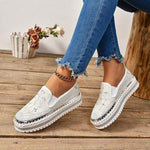 Women's Rhinestone Platform Platform Loafers 52716236C