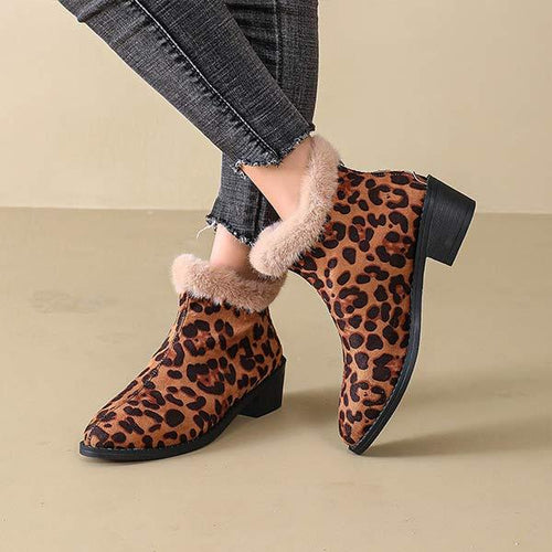 Women's Leopard Print Fashion Snow Boots 05496161C