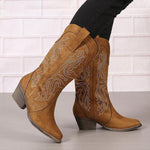 Women's Fashionable Rhinestone Block Heel Western Boots 61879046S