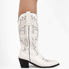 Women's Mid-Heel Embroidered Shaft Cowboy Boots 46431752C