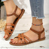 Women's Casual Retro Brown Handwoven Sandals 37722646C
