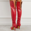 Women's Zipper Pointed Toe Stiletto Over the Knee Boots 49903151C