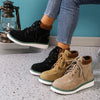 Women's Vintage Suede Lace-Up Flat Ankle Boots 54051609S