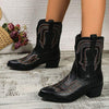 Women's Retro Embroidered Short Boots 11820135C