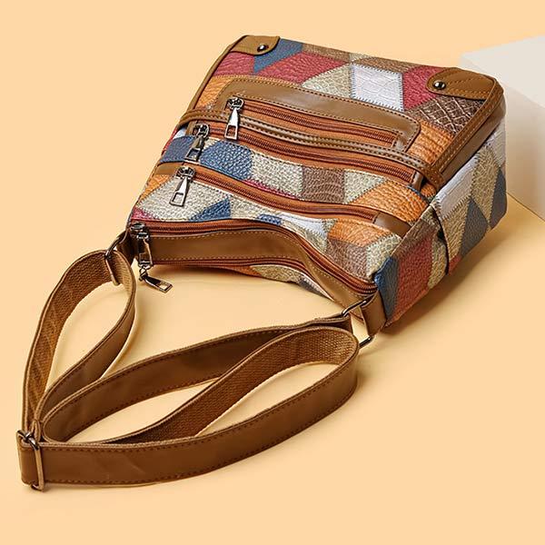 Women's Large-Capacity Patchwork Multi-Pocket Crossbody Shoulder Bag 95062939C