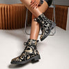 Women's Retro Short Ankle Boots with Chunky Heel 02121693C