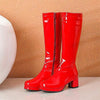 Women's Patent Leather High Boots with Side Zipper – Pole Dance Boots 89435390C