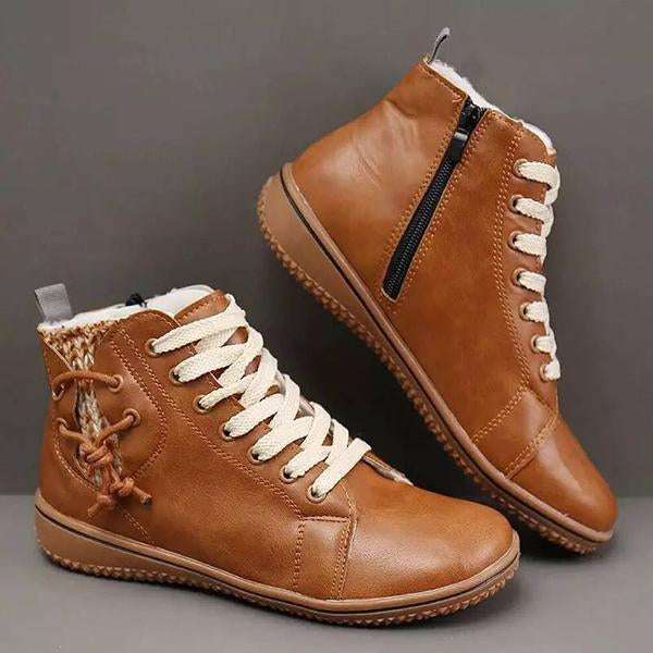 Women's Retro Casual Flat Lace-Up Booties 65561992S