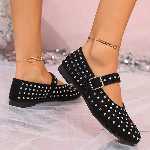 Women's Flat Fashion Shoes with Rhinestone Embellishments 96151466C