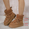 Women's Thick Sole Crisscross Strap Snow Boots 15919098C