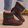 Women's Patchwork Knitted Casual Flat Ankle Boots 25376400S