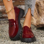 Women's Patent Leather Platform Loafers 98337232C