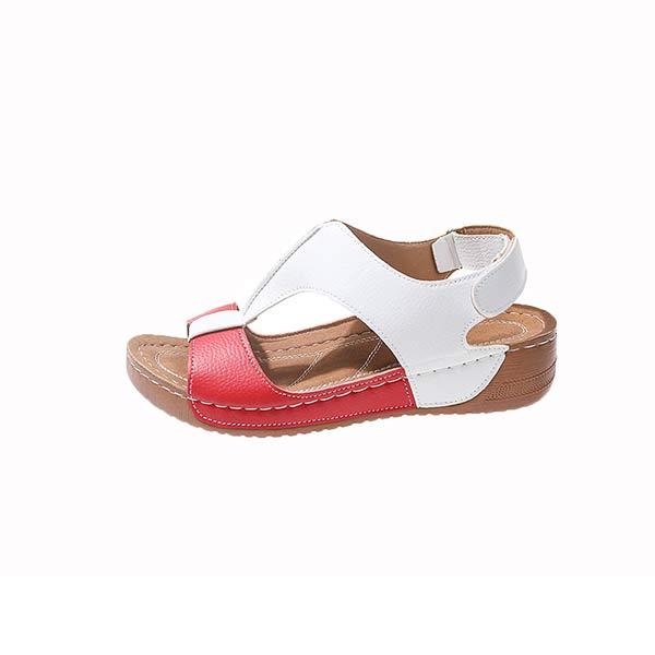 Women's Stitching Velcro Wedge Platform Sandals 92197225C