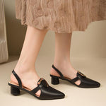 Women's Elegant Pointed Toe Block Heel Sandals 62713373S