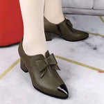 Women's Pointed-Toe High Heels with Butterfly Knot and Zipper 20117019C